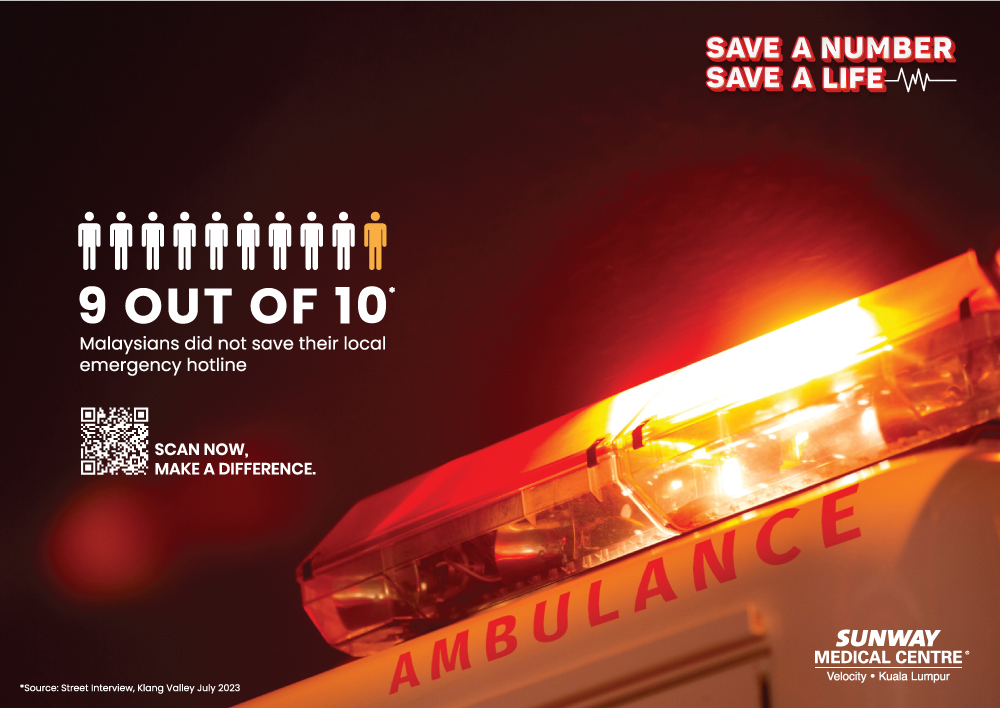 Save a Number, Save a Life: Sunway Medical Centre Velocity Launches New Campaign To Highlight The Importance of Saving Healthcare Emergency Numbers